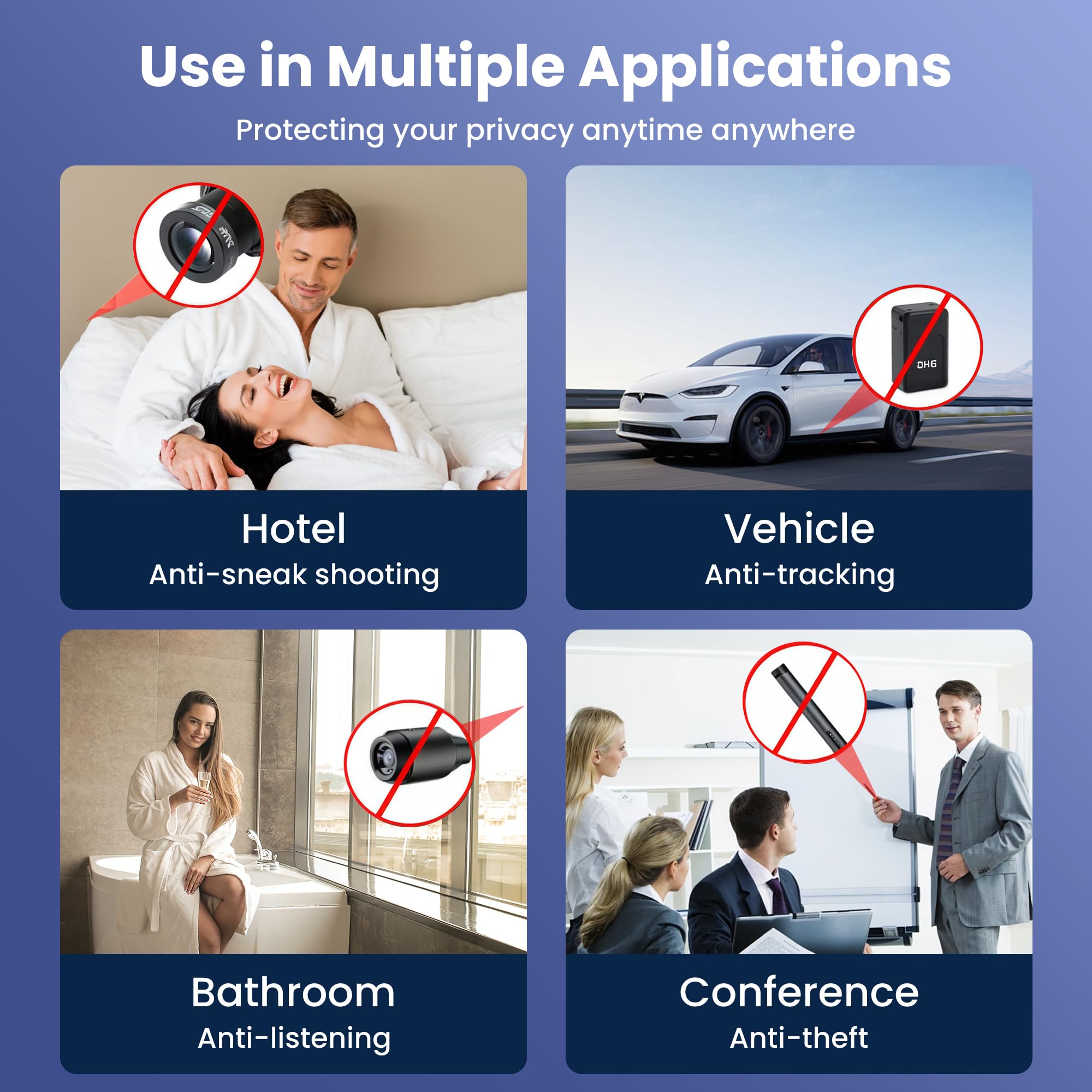 Detector de microespías y cámaras ocultas profesional 5 en 1, 2025, antiespía, detector GPS espía, alarma antirrobo, micrófonos espía, dispositivos RF y audio con escaneo avanzado para casa, hotel