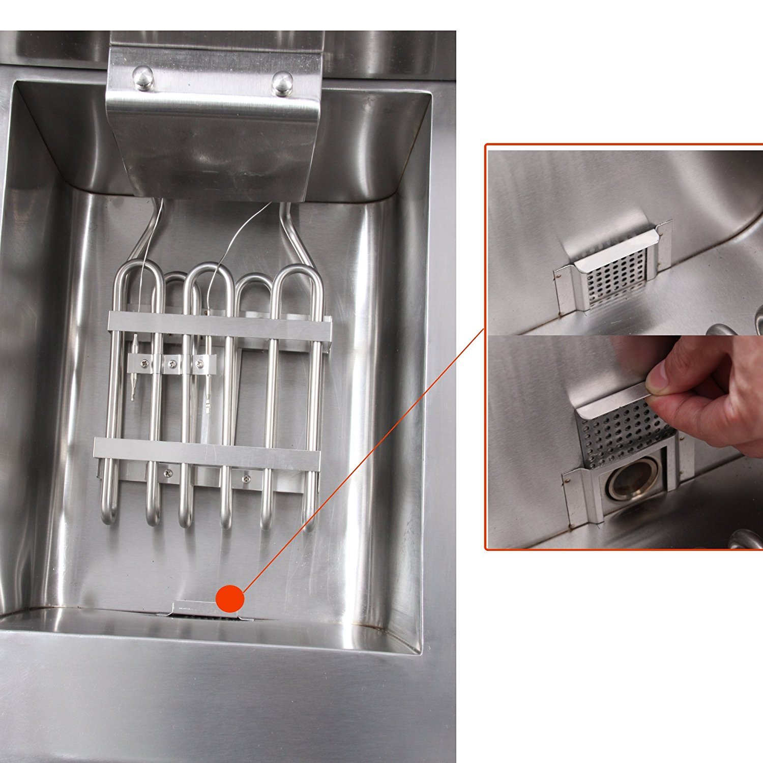 Beeketal BWF-101P Profi Gastronomie Kaltzonen Fritteuse 10 Liter Edelstahl Doppelheizspirale Temperaturkontrolle Fettablaufhahn