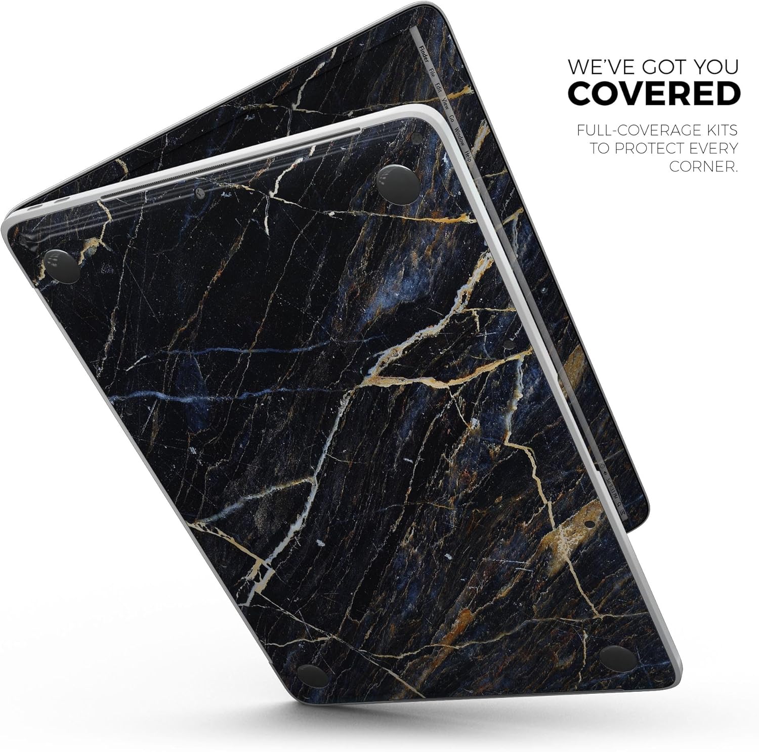DesignSkinz - Compatible with MacBook Pro 16" M3/M4 (A2991/A3403) - Skin Decal Protective Scratch Resistant Vinyl Wrap - Dark Natural Marble Surface