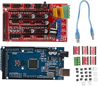 Socobeta Reprap Accessory 3D Printer Set 3D Printer Accessory Stepper Motor Driver Printed Circuit Board Heatsink RAMPS 1.4 Controll Board for Reprap for R3 CH340