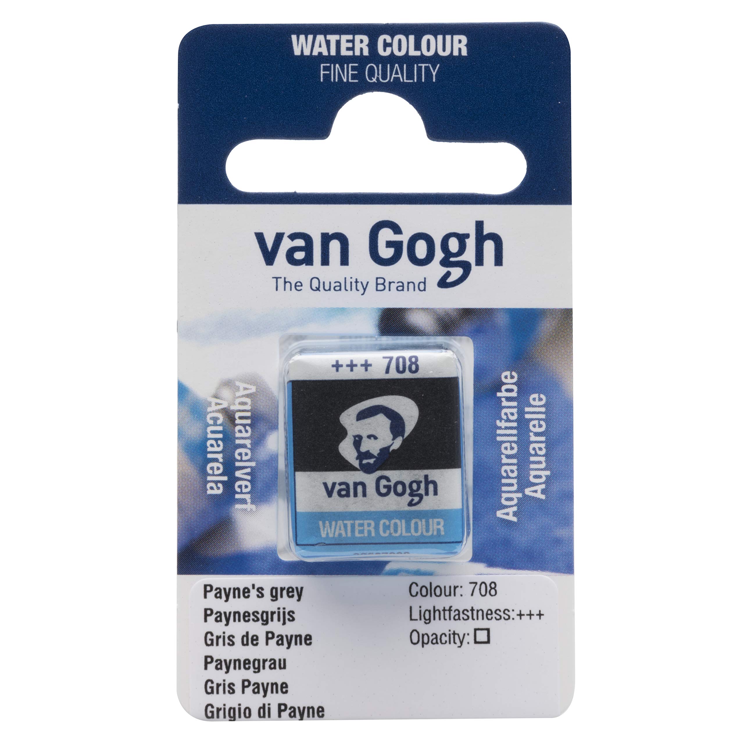 Van Gogh Watercolour Paint, Half Pan, Payne's Grey 708