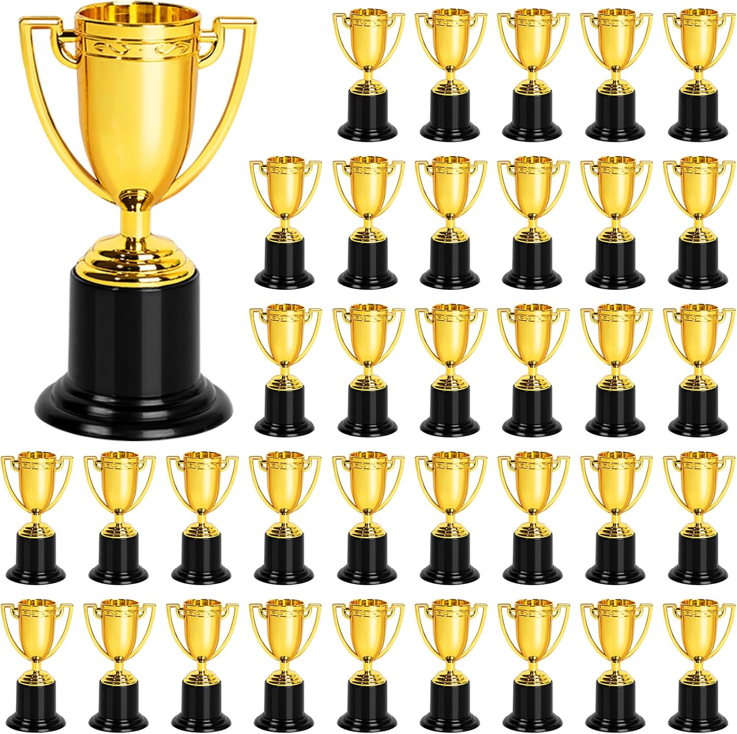 ZZYFGH Mini Trophies, 4 Inch Mini Gold Award Trophy Cup, Plastic Gold Award Trophy Cups, Golden Award Trophy Cups Set for Sports, Party Favors, Tournaments, Competitions