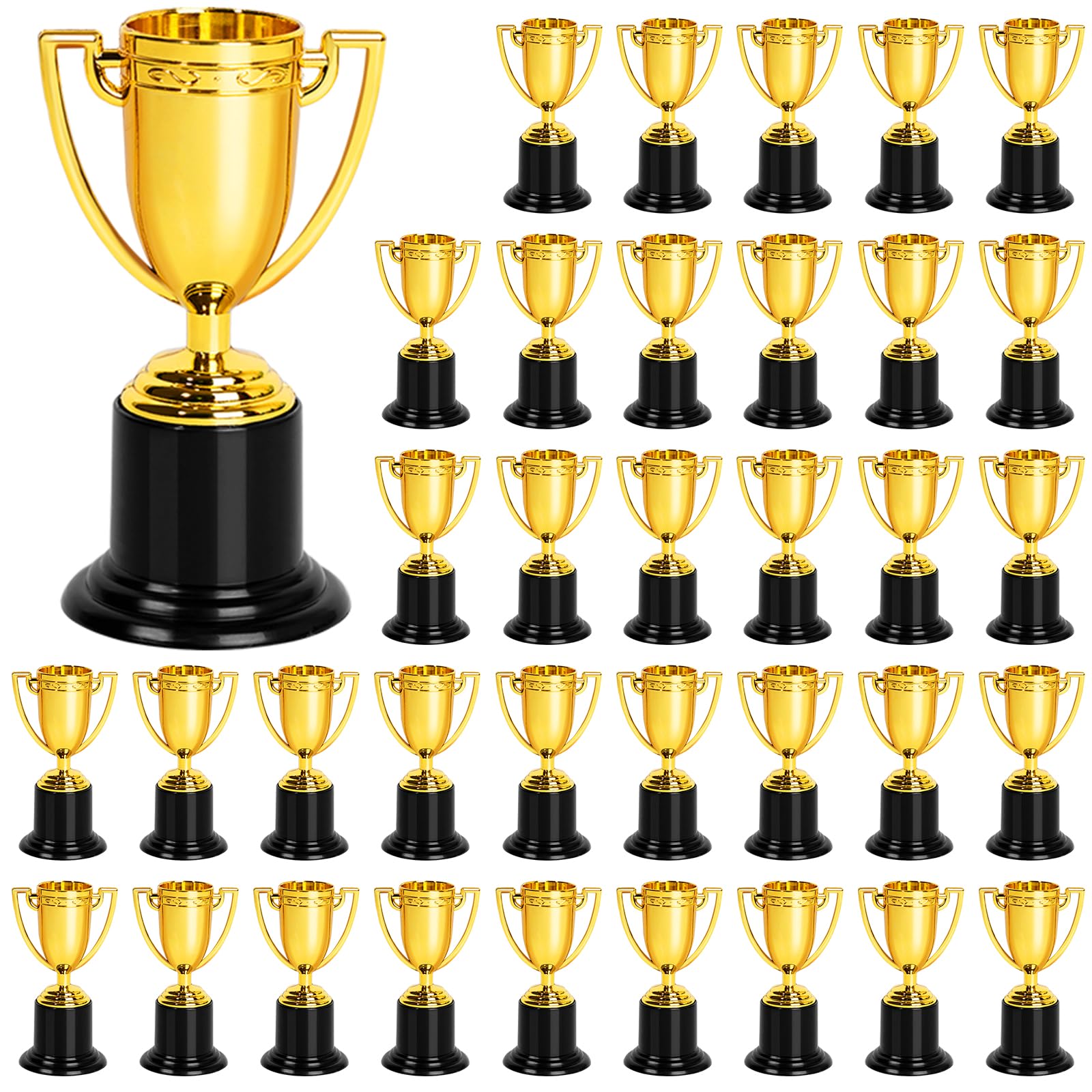 ZZYFGH Mini Trophies, 4 Inch Mini Gold Award Trophy Cup, Plastic Gold Award Trophy Cups, Golden Award Trophy Cups Set for Sports, Party Favors,