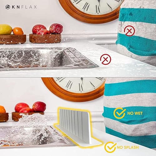 Miniatura 6 de KN FLAX Protector contra salpicaduras de agua para fregadero, protector de agua de silicona antisalpicaduras para fregaderos de cocina, baño e isla,