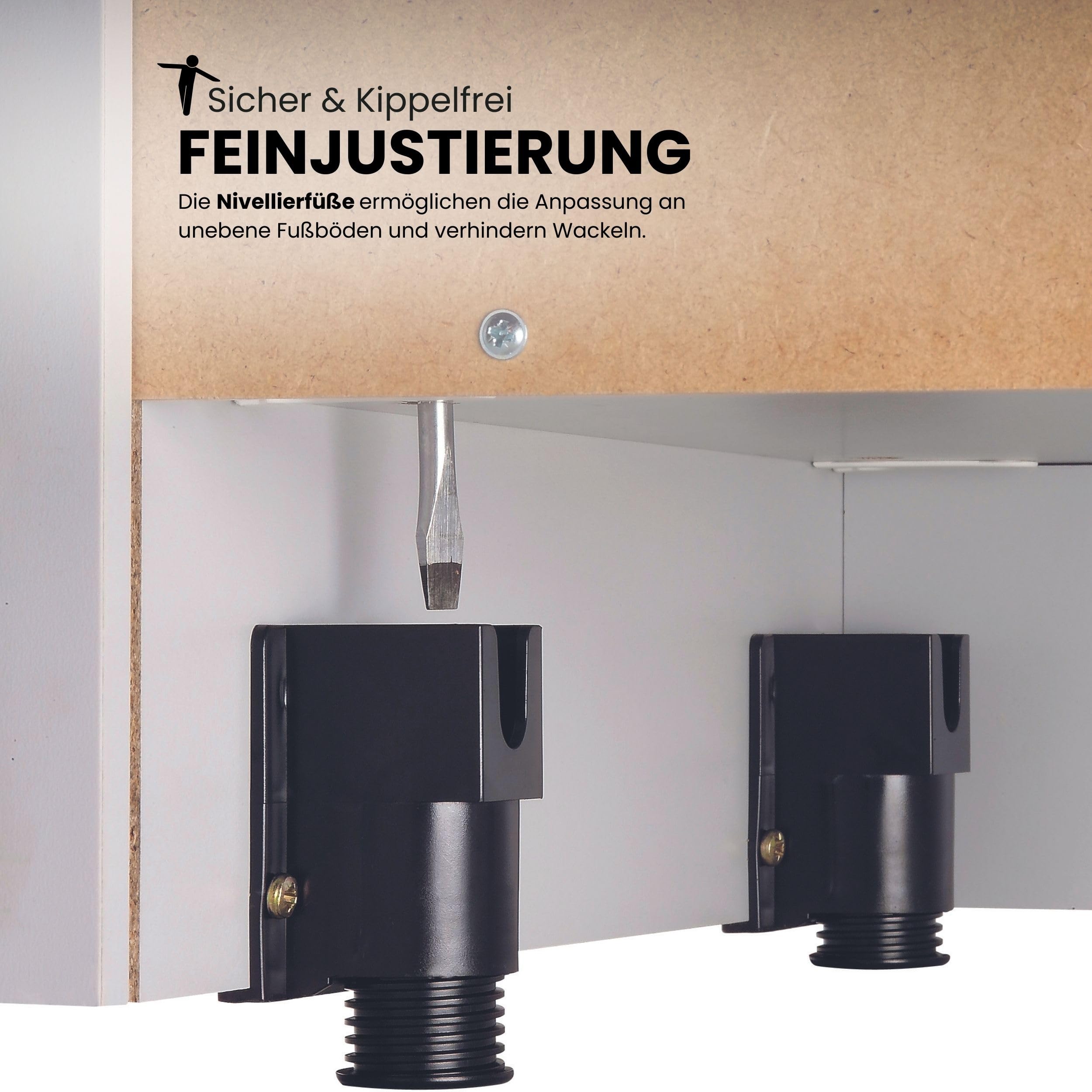 bümö Office Aktenschrank abschließbar, Büroschrank groß aus FSC-Holz, 80cm breit in weiß - abschließbarer Schrank, Büroschrank abschließbar, Büro Möbel Schrank System