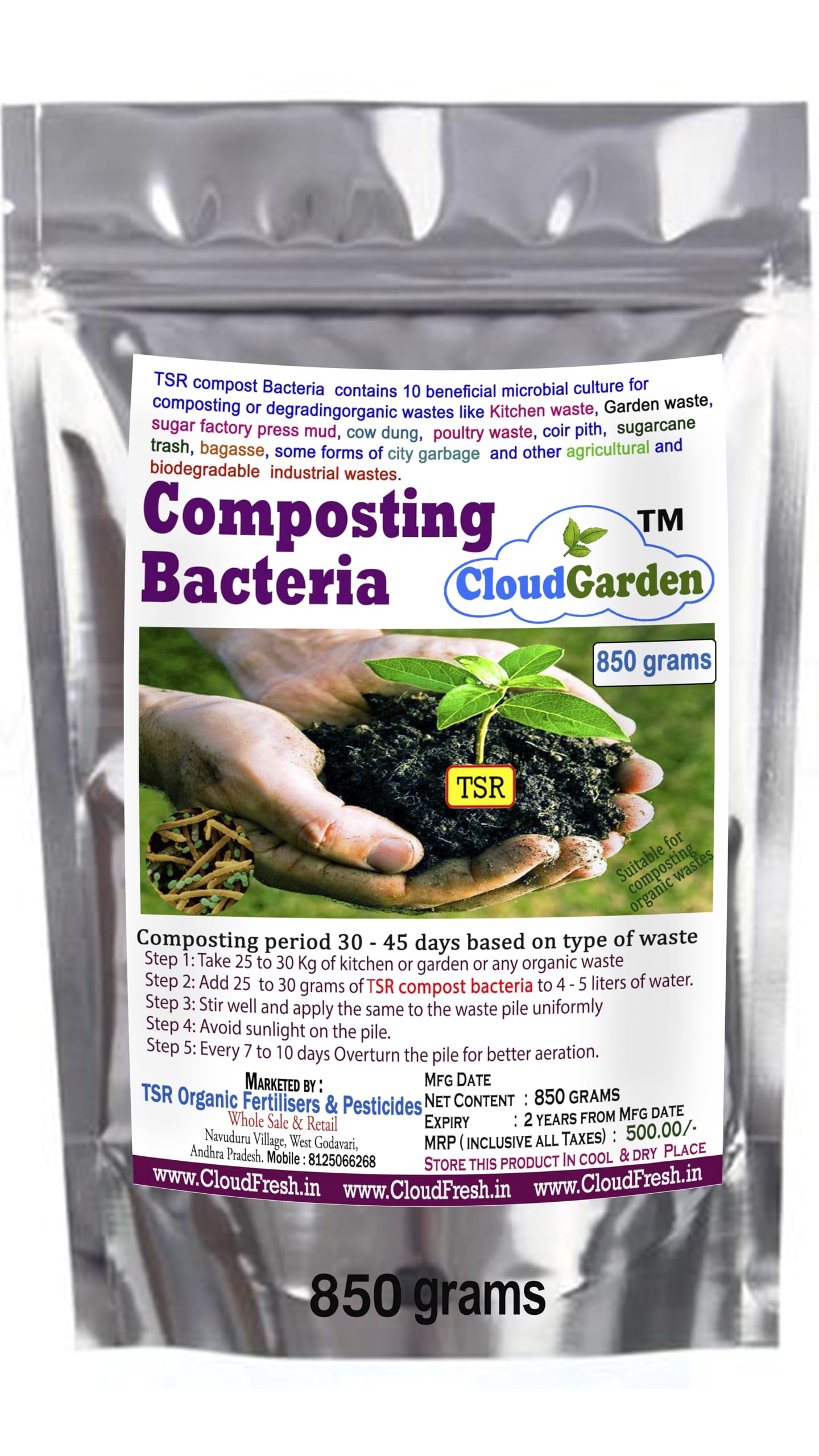 TSR Garden Store Composting Bacteria 850 Grams Powder Contain Both Fungi And Bacteria Convert All Kitchen Waste, Hotel Trash And Farm Waste To Organic High Nutritional Compost Manure For Garden Plant (B09LD84NQS) Amazon Price History, Amazon Price Tracker