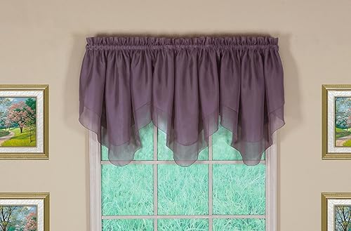 Today's Curtain Emelia Original Voile Ascot 25 pulgadas, amatista, 40 pulgadas de ancho x 25 pulgadas de largo