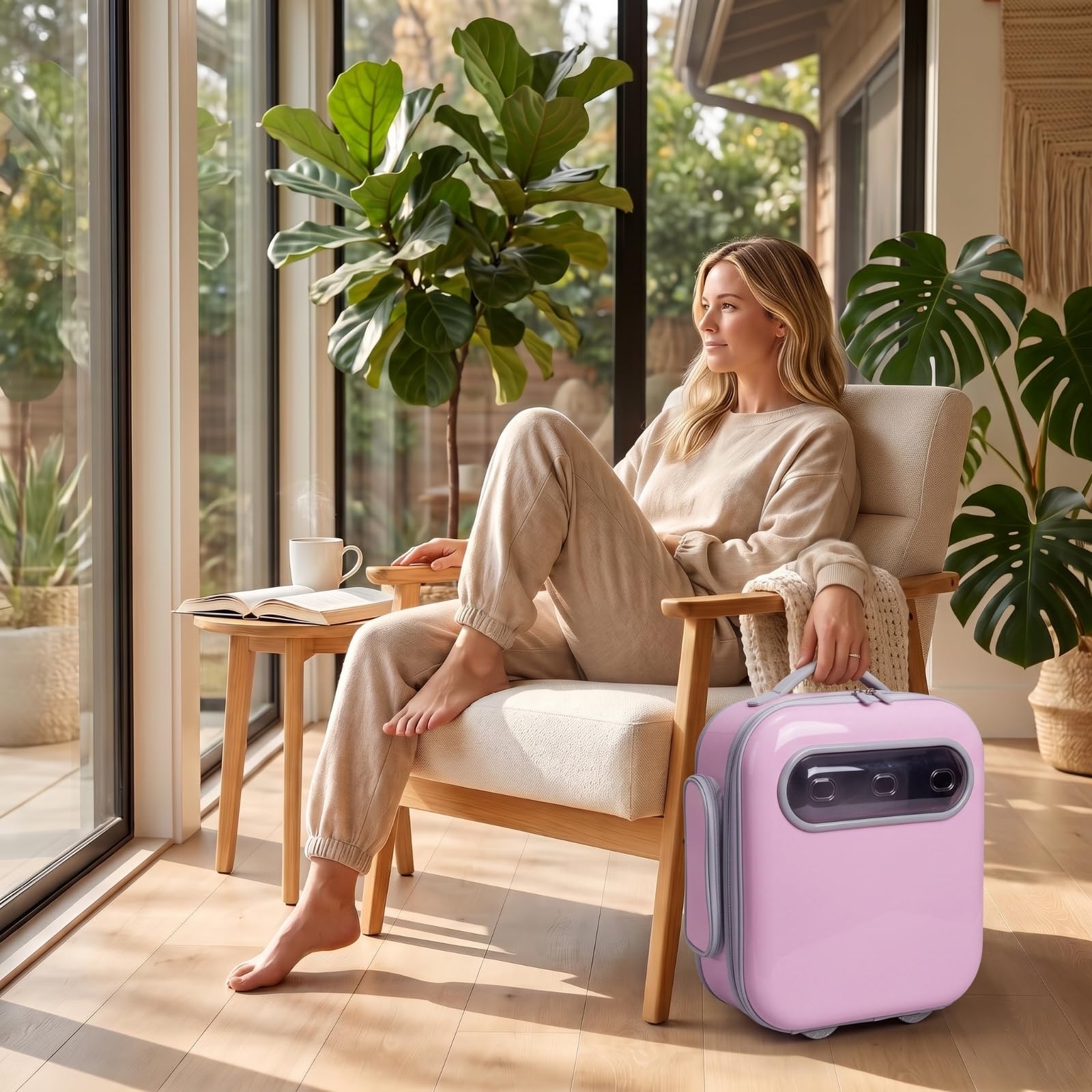 tín para Mascotas Mochila para Pequeño Portador Rígido Ventana te Ventilación Estructura Estable Material EVA Adecuado para Viajes al Veterinario Paseos al Aire Libre, Gris Claro