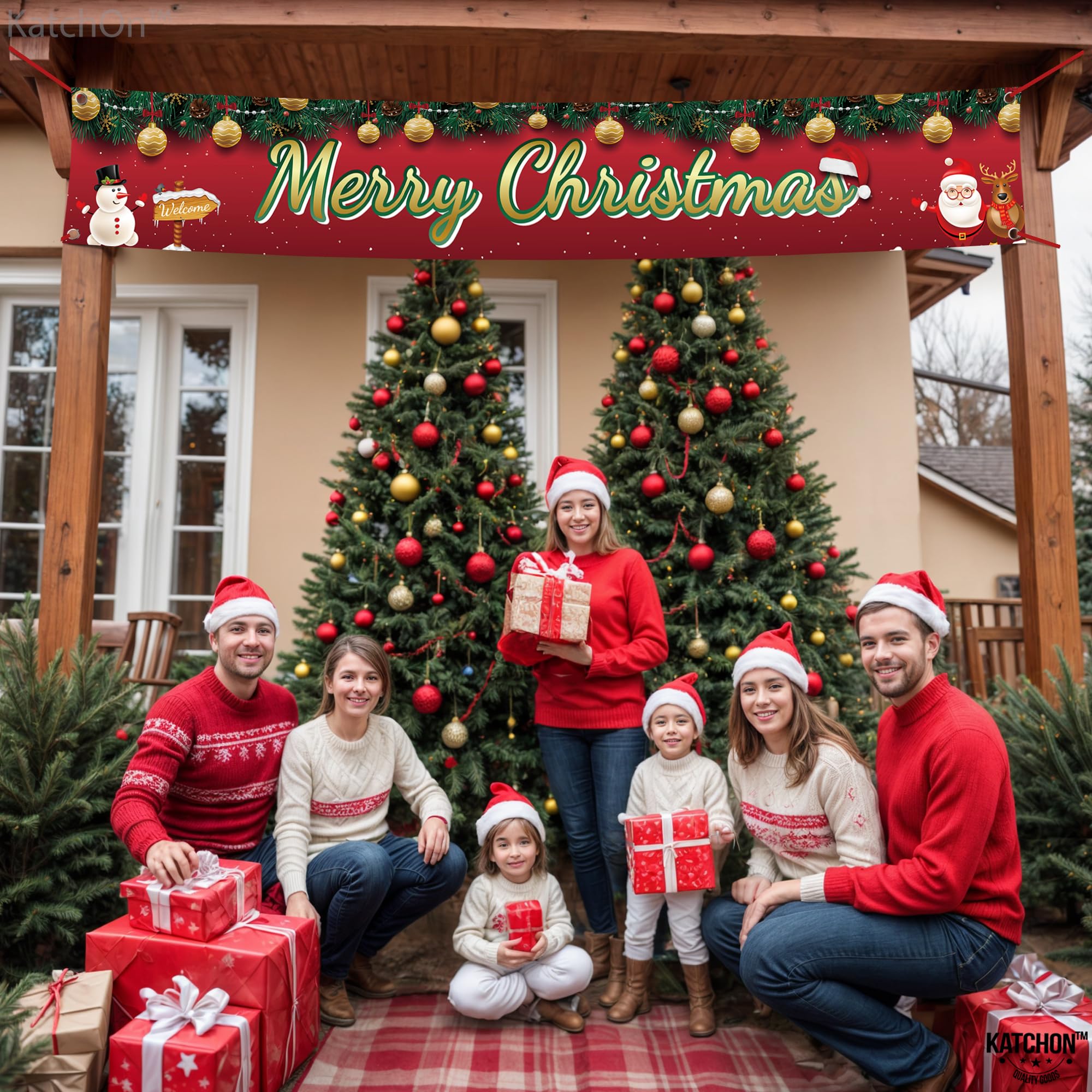 Amazon.co.jp: KatchOn 大型メリークリスマスヤードバナー - 120x20