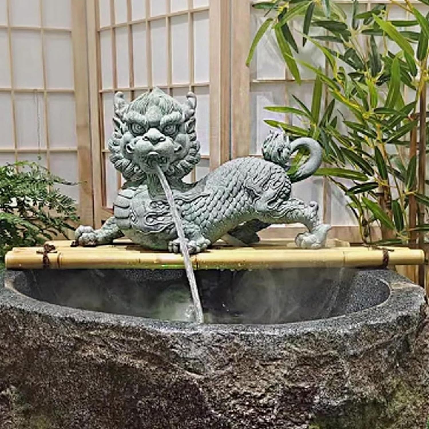 Small Pond Fountain Spitter with Pump & Hose, Automatic Fish Tank Circulation, Decorative Water Ornaments for Above Ground Pools & Landscaping