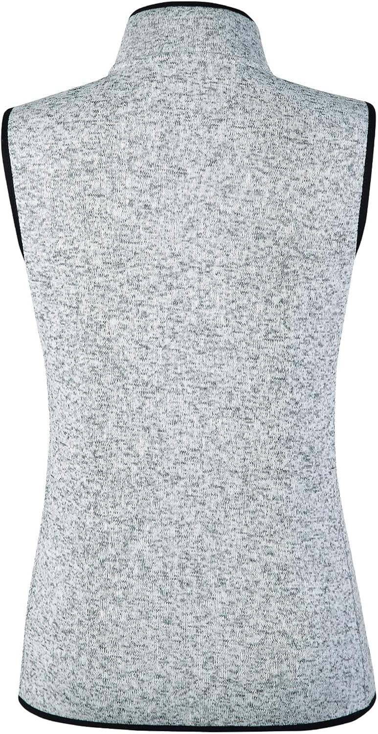 Zip Up Womens Vest with Zipper Pockets Athletic Sweater Fleece Vest Sleeveless Sweater Jacket - Image 3