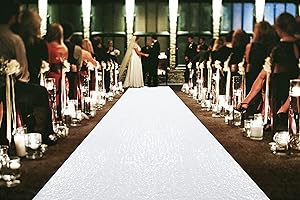 ShiDianYi White 4'x15' Aisle Runner For Weddings