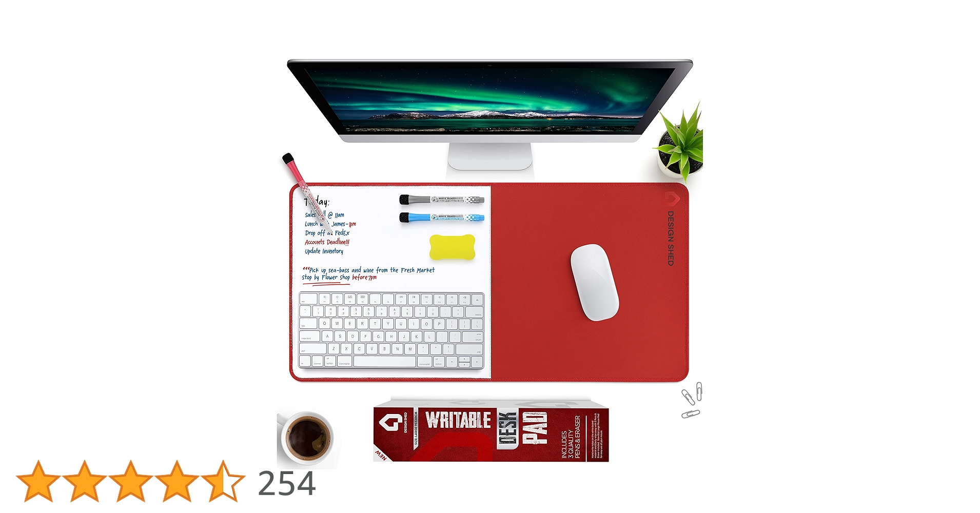 Dry Erase Desk Mat, Waterproof Desk Pad, Erasable Writing White Board For Making Plans, Non-Slip Large Desktop Protector For Office, Home, School 31"x13"(Green