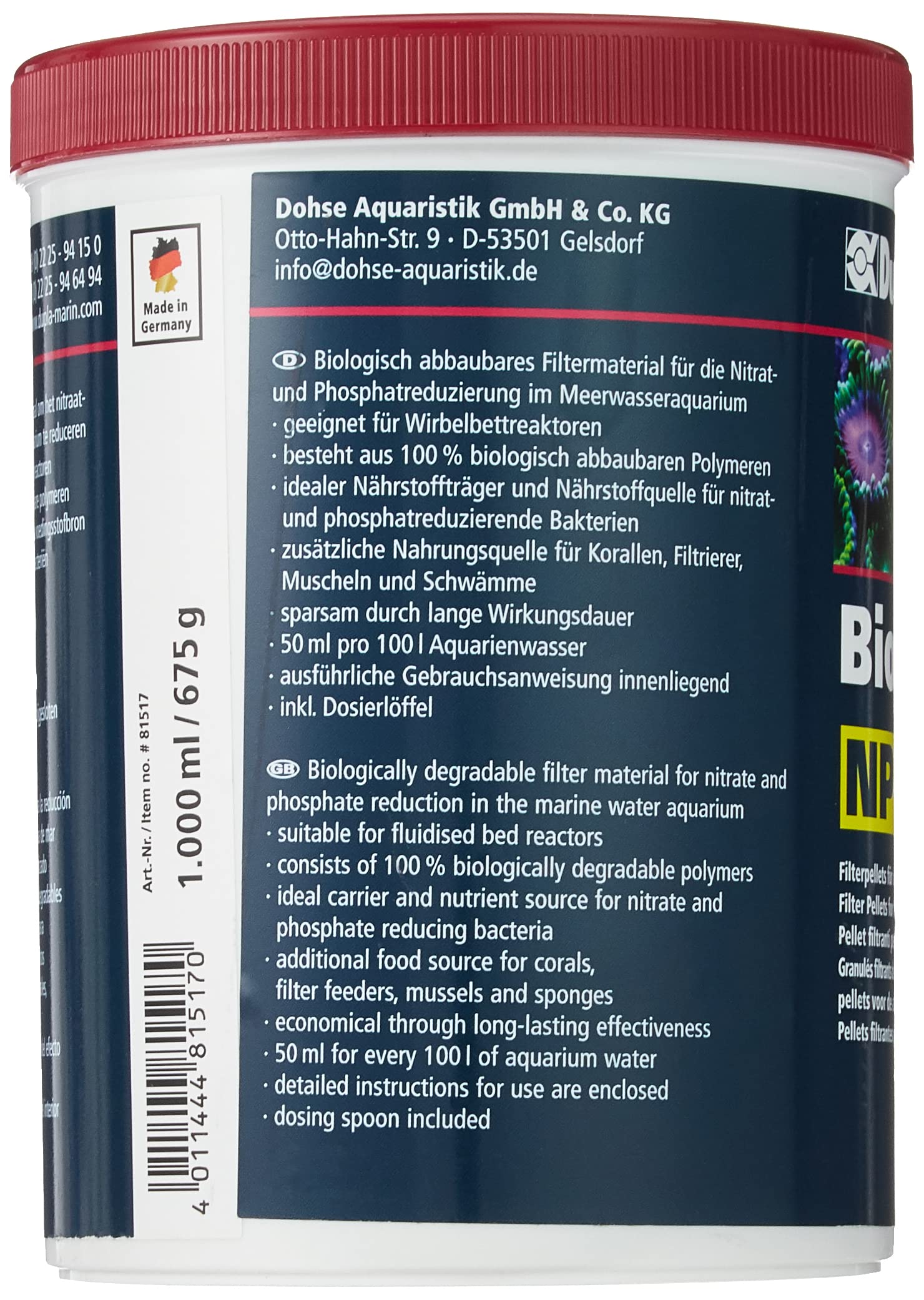 Dupla Marin 81517 Biopellets NP, 1000 ml - 675 g