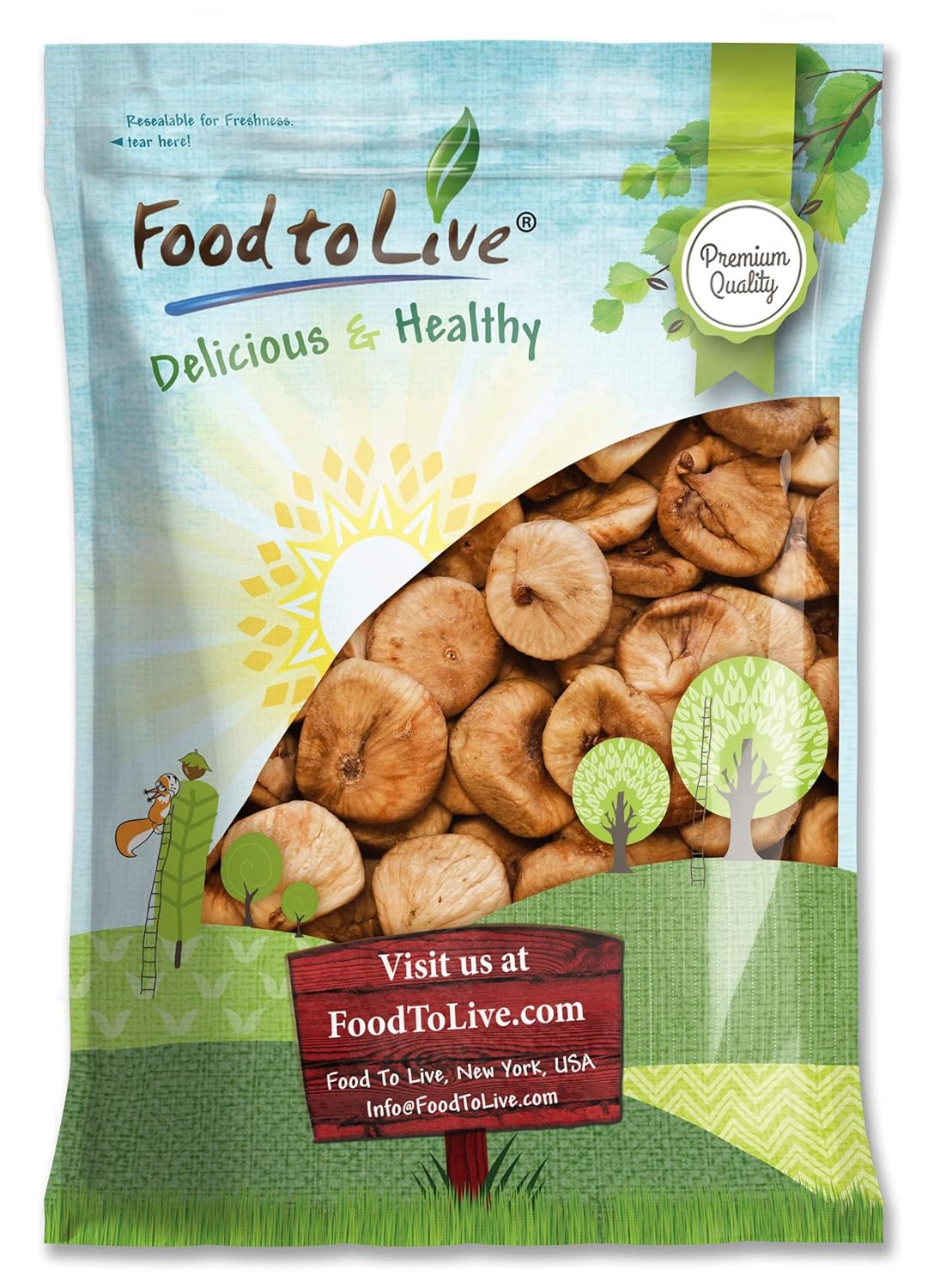 Food to Live Turkish Smyrna Figs, 7 Pounds – Sun-Dried, Unsulfured, Unsweetened, Kosher, Vegan, Bulk. Soft Chewy Texture. Dried Fruit Snack. Rich in Fiber, Potassium. Great for Baking, Yogurt.