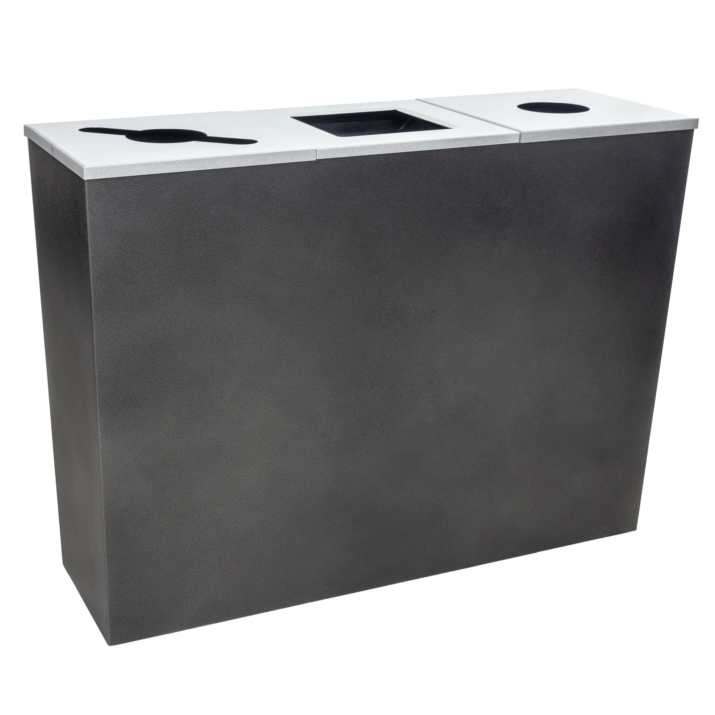 Urban 54 Gallon Triple Bin Commerical Trash and Recycling Bin for Offices Public Spaces Businesses - Triple Bin