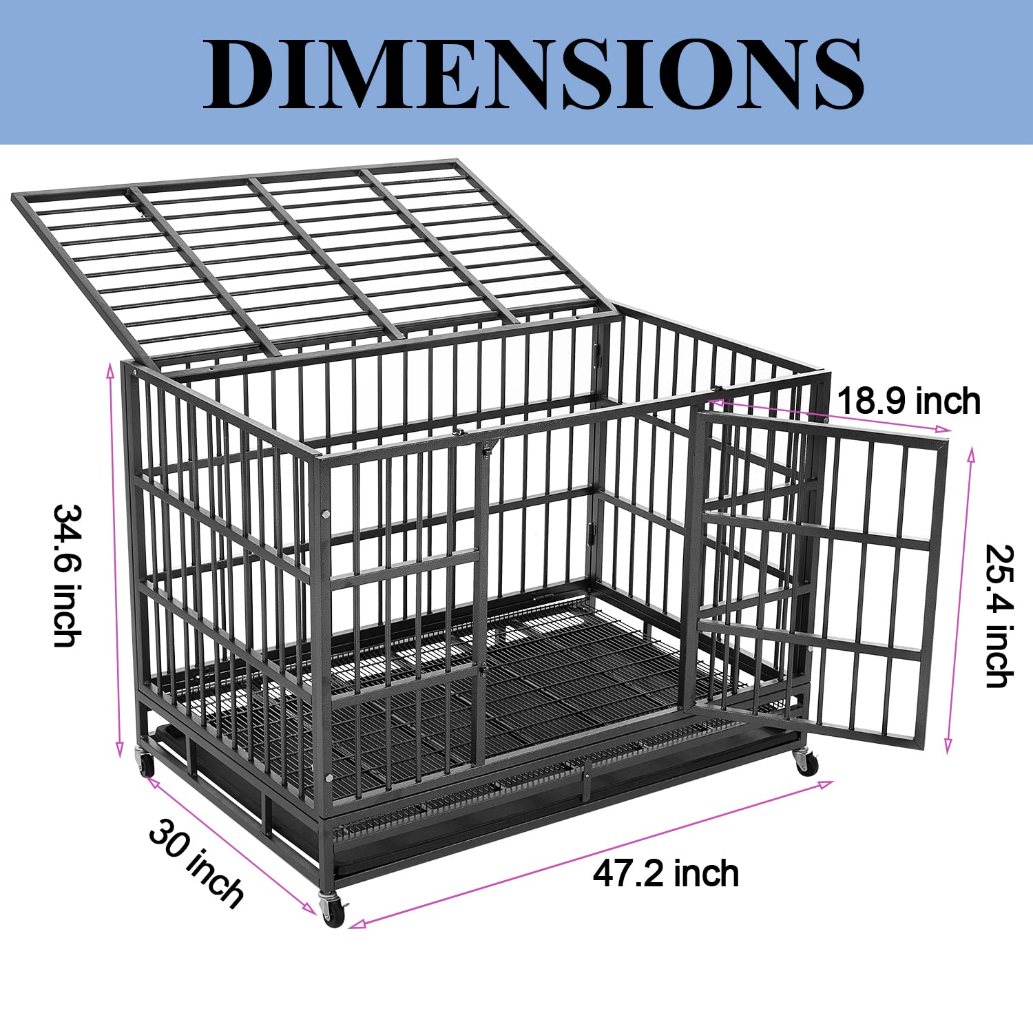 Giant Heavy Duty Dog Crate Escape Proof Indestructible