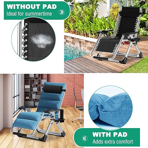 Miniatura 5 de LILYPELLE Zero Gravity - Silla reclinable de césped de primera calidad, plegable, portátil, con cojín desmontable, reposacabezas y soporte para