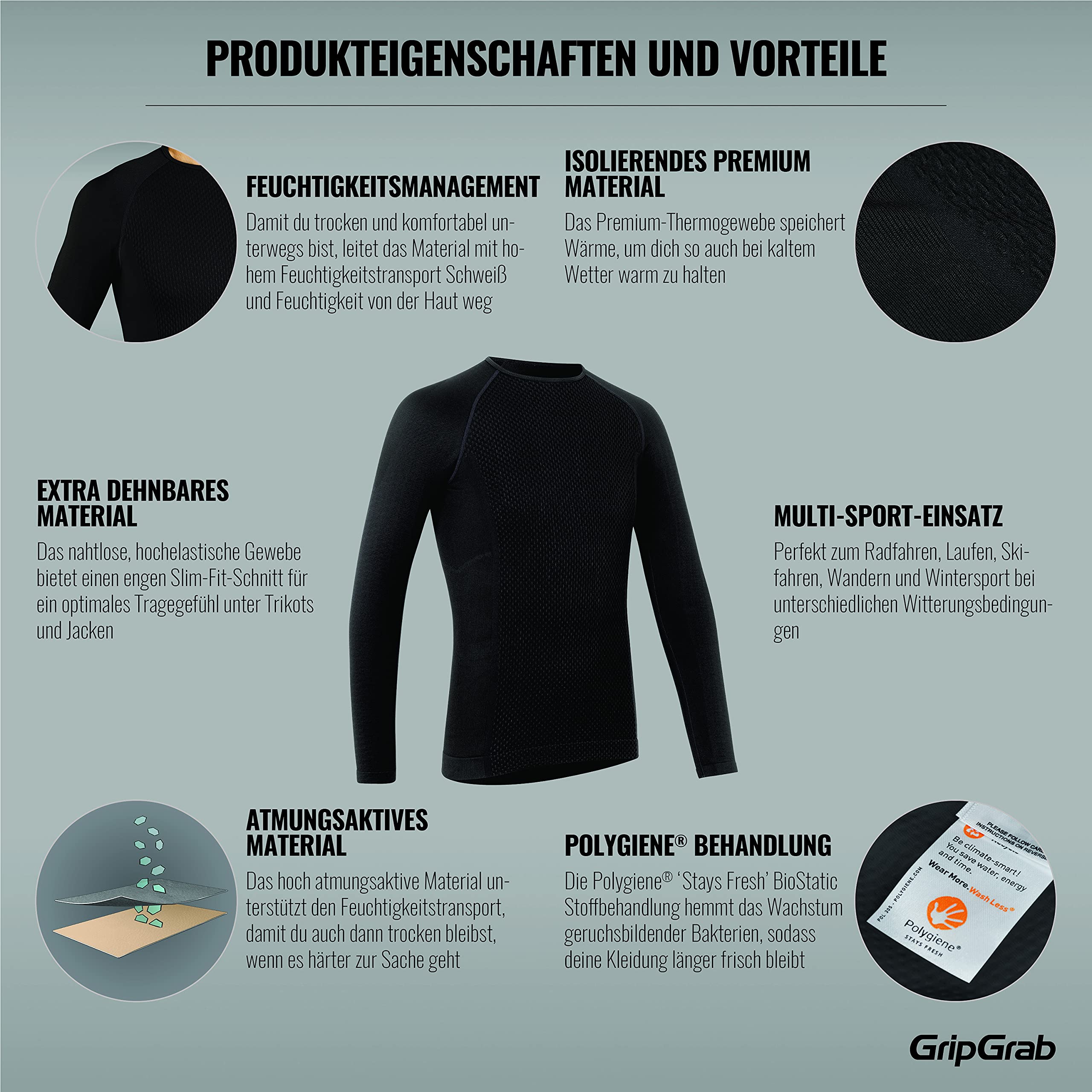 GripGrab Expert 2 Thermo Seamless Langarm Funktionsunterhemd