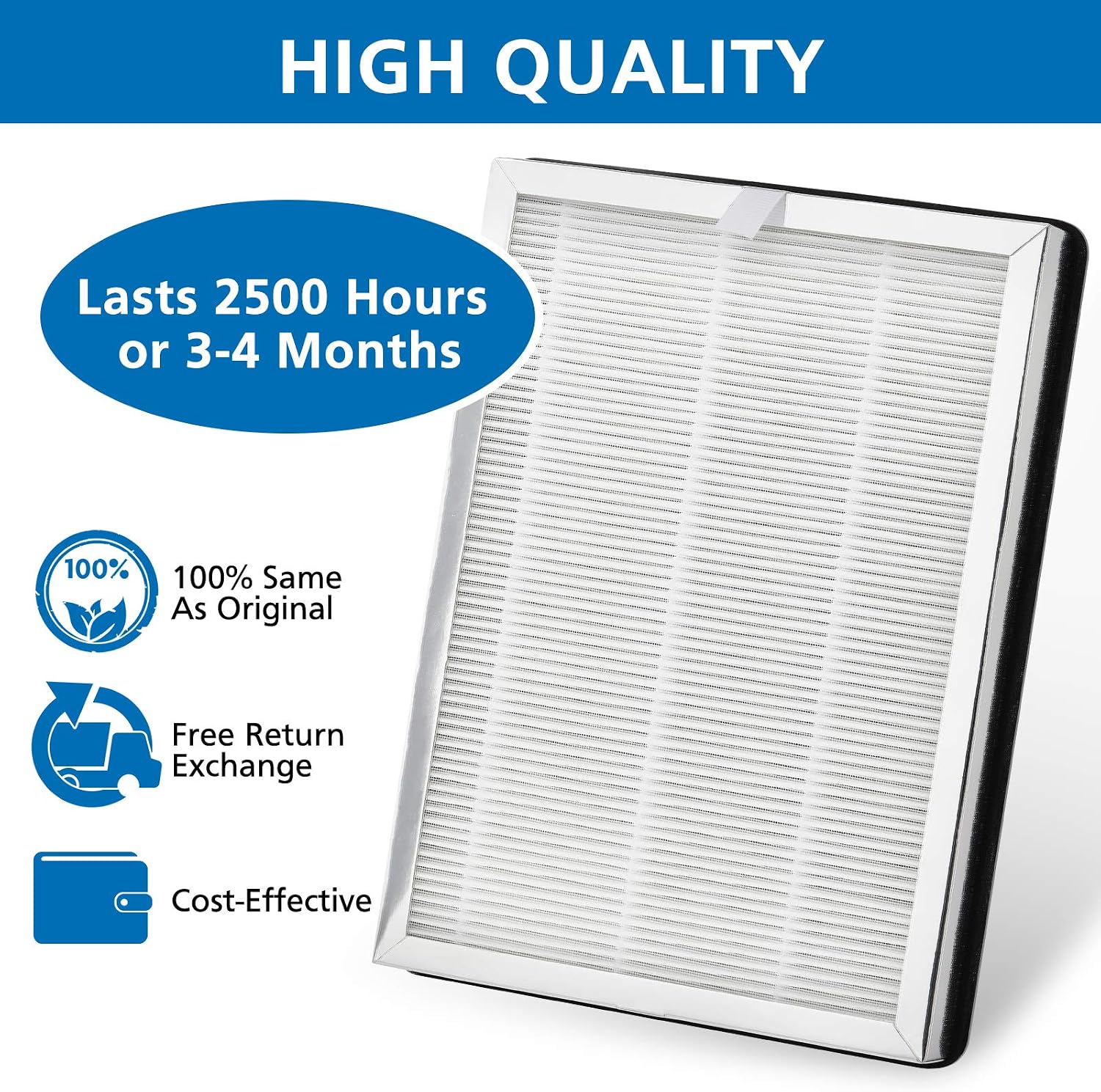 2 Set MA-25 H13 True HEPA Replacement Filter for MA-25 B1/S1/W1 Air Purifier, 3-in-1 True HEPA, Activated Carbon and Pre-Filter for Wildfire Smoke, Dust, Odors, Pollen, Pet Dander