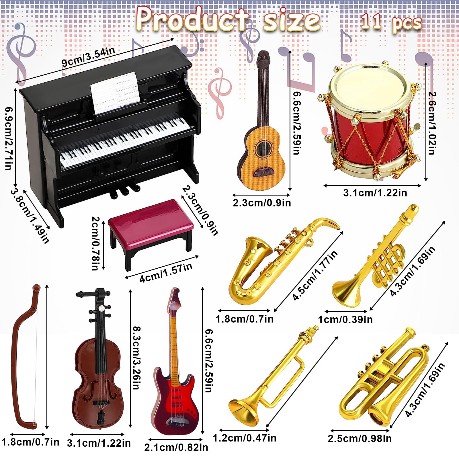 Kit di batteria in miniatura, strumento musicale rosso, espositore in scala 1/12, regalo speciale - Italia