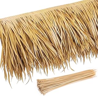 Sawysine Tiki Grass Mexican Thatch Palm Thatch Roll Duck Grass Blind Artificial Straw for Roof Ti...