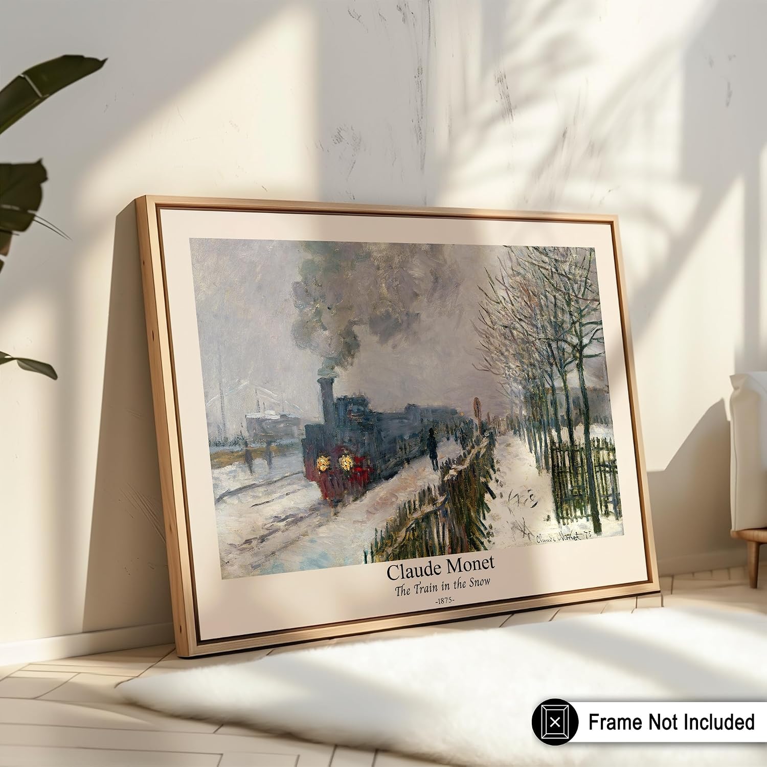 Poster Master Vintage Claude Monet Poster - Retro The Train in the Snow Art - Impressionism Artwork - Winter Painting - Office or Living Room Decor - 8x10 UNFRAMED Wall Decor