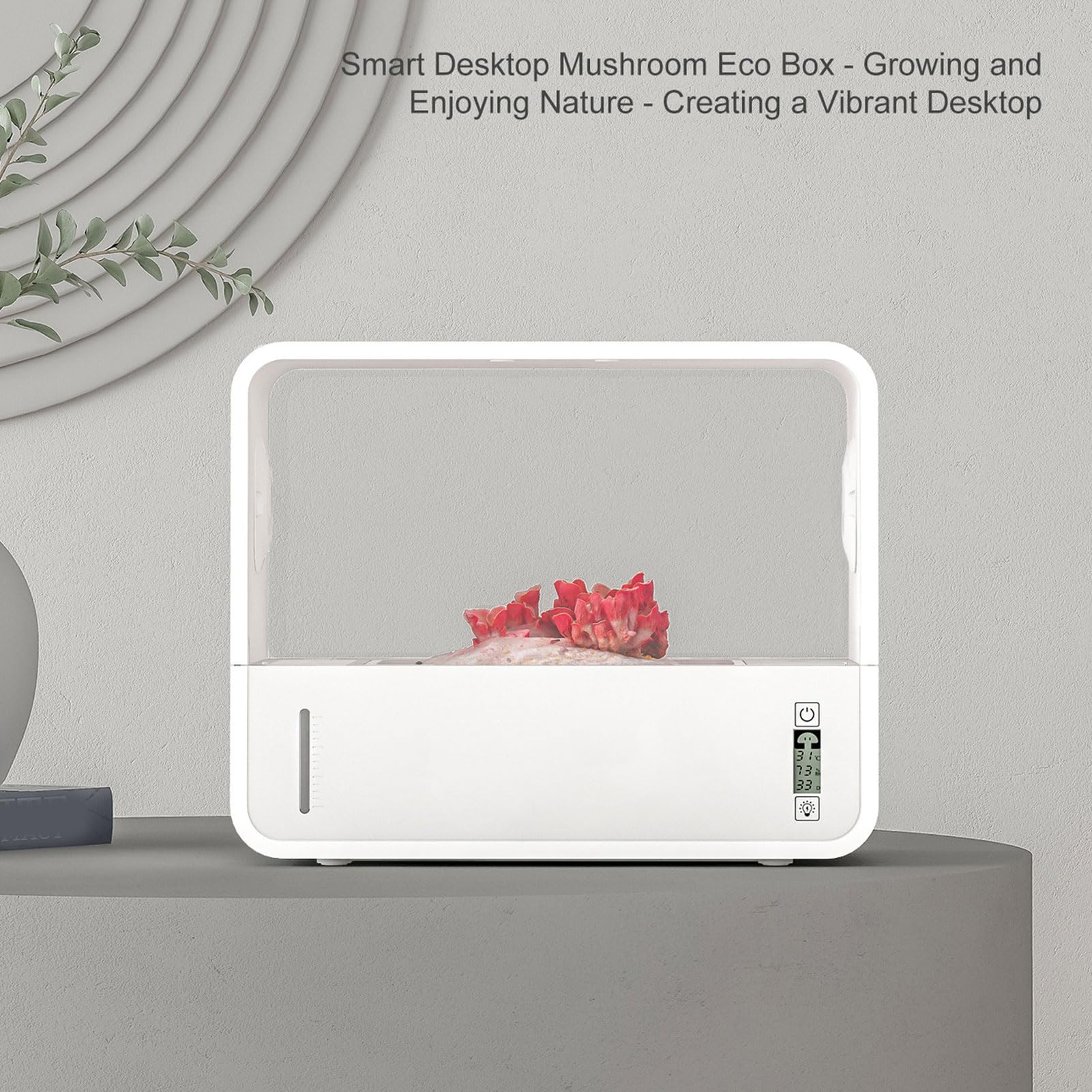 Kit Cultivo Setas Humidificación Automática, Control Inteligente Caja Cultivar Champiñones ABS, para Casa Aficionados Setas