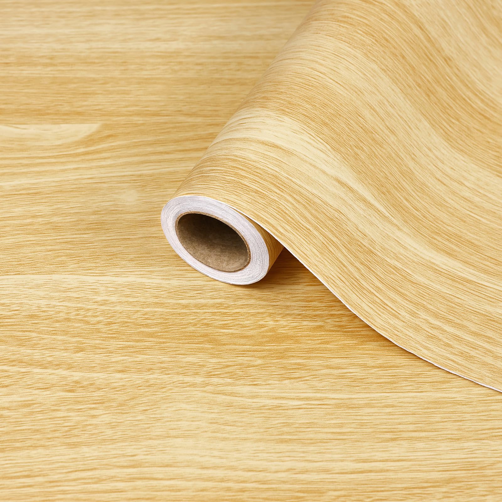 ReeyderArt Wood Effect Wallpaper Natural Oak Wood Grain Self Adhesive Vinyl Film, Removable Waterproof Contact Paper for Furniture, Kitchen Worktop, Windowsill, Countertop, Cabinets 60 x 300 cm