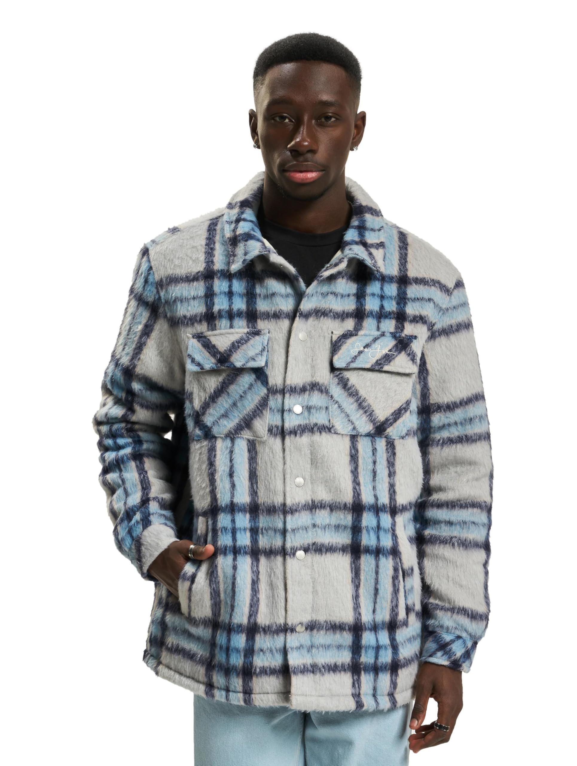 Sean JohnFlannel overshirt Script Logo