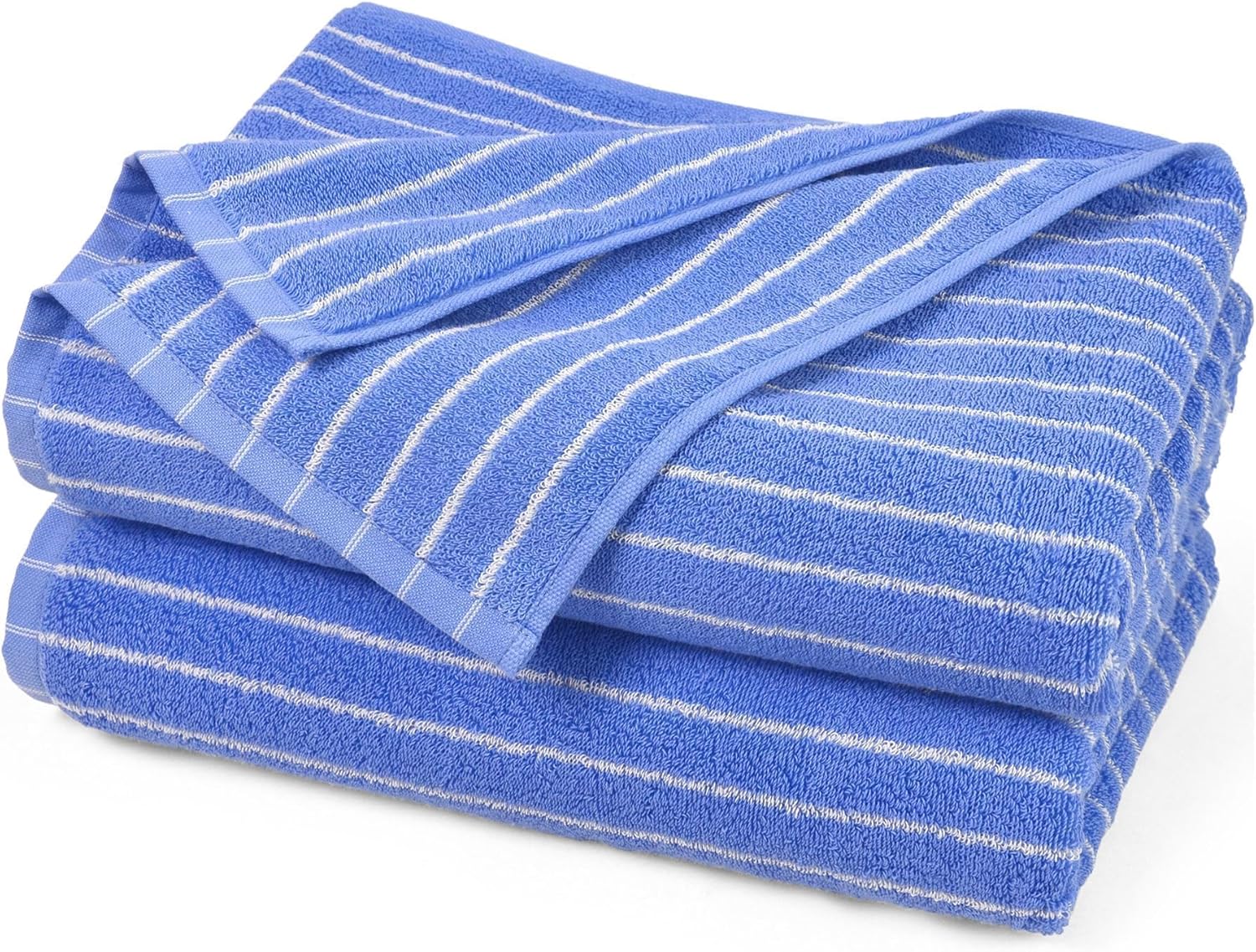Jacquotha Bath Towels 2 Pack, Lighter & Quick Dry Towels Large 27.5 x 55 inches, Luxury Terry Cotton Towels for Bathroom Pool Swim, Blue & White Striped Jacquotha Bath Towels 2 Pack, Lighter & Quick Dry Towels Large 27.5 x 55 inches, Luxury Terry Cotton Towels for Bathroom Pool Swim, Blue & White Striped