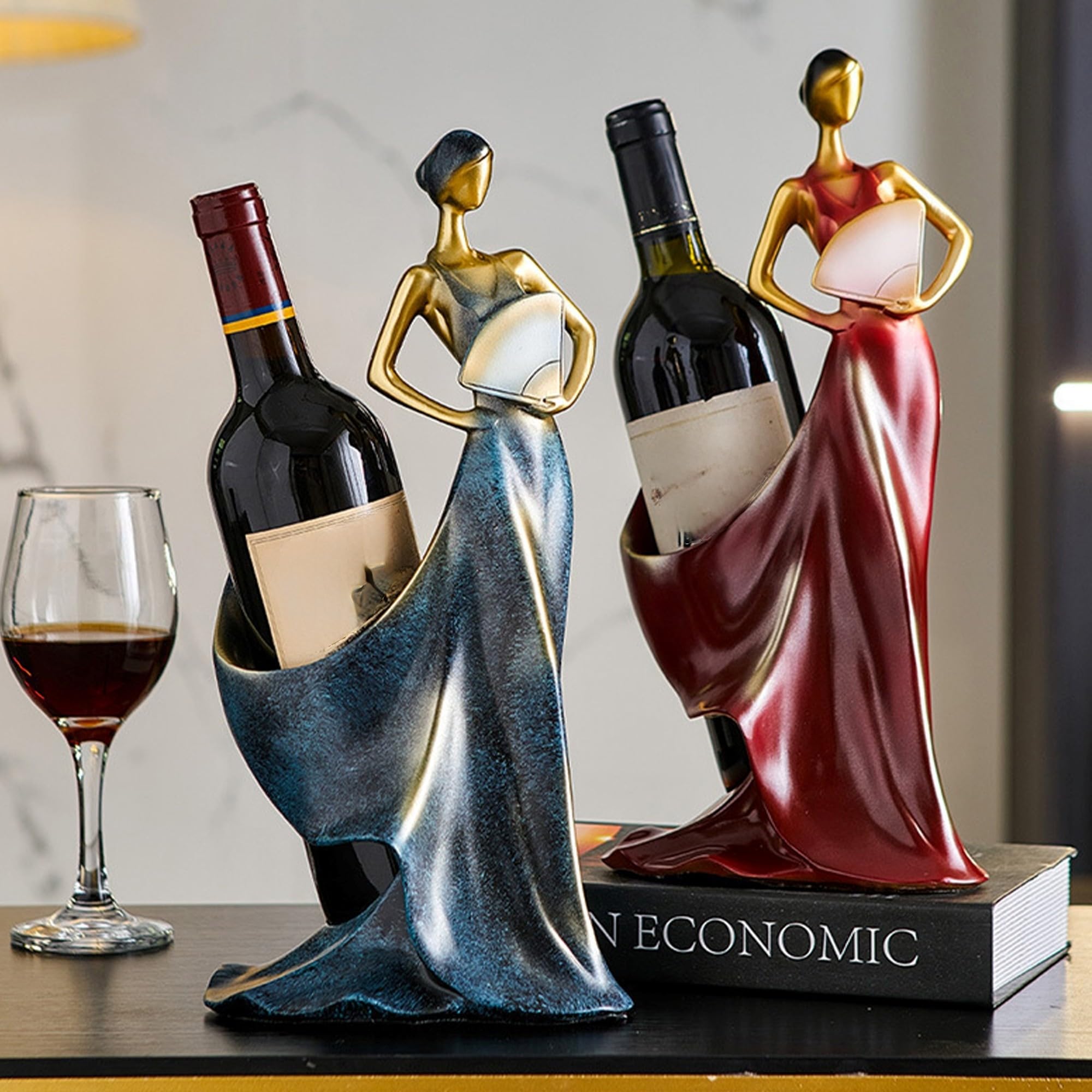 Casiers à Vin Porte Bouteille Porte Comptoir et Support Table à Manger Ornements de Pièce Maîtresse, Casier à Vin Range, Stockage Armoire Décoration Intérieure Cadeaux pour Les Amis Noël