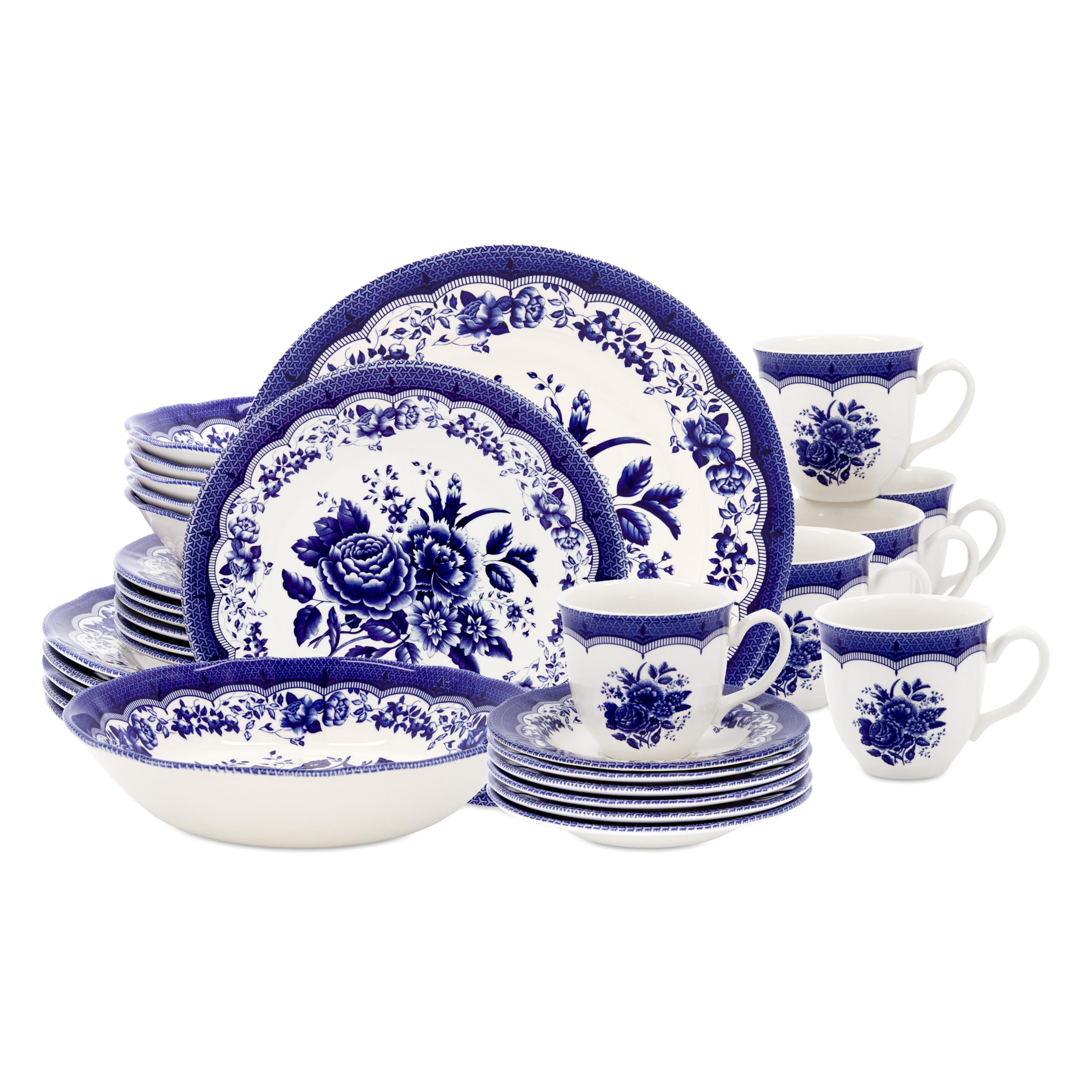 Amazon.co.jp: TUDOR ROYAL 30点 プレミアム品質 ラウンド磁器食器 