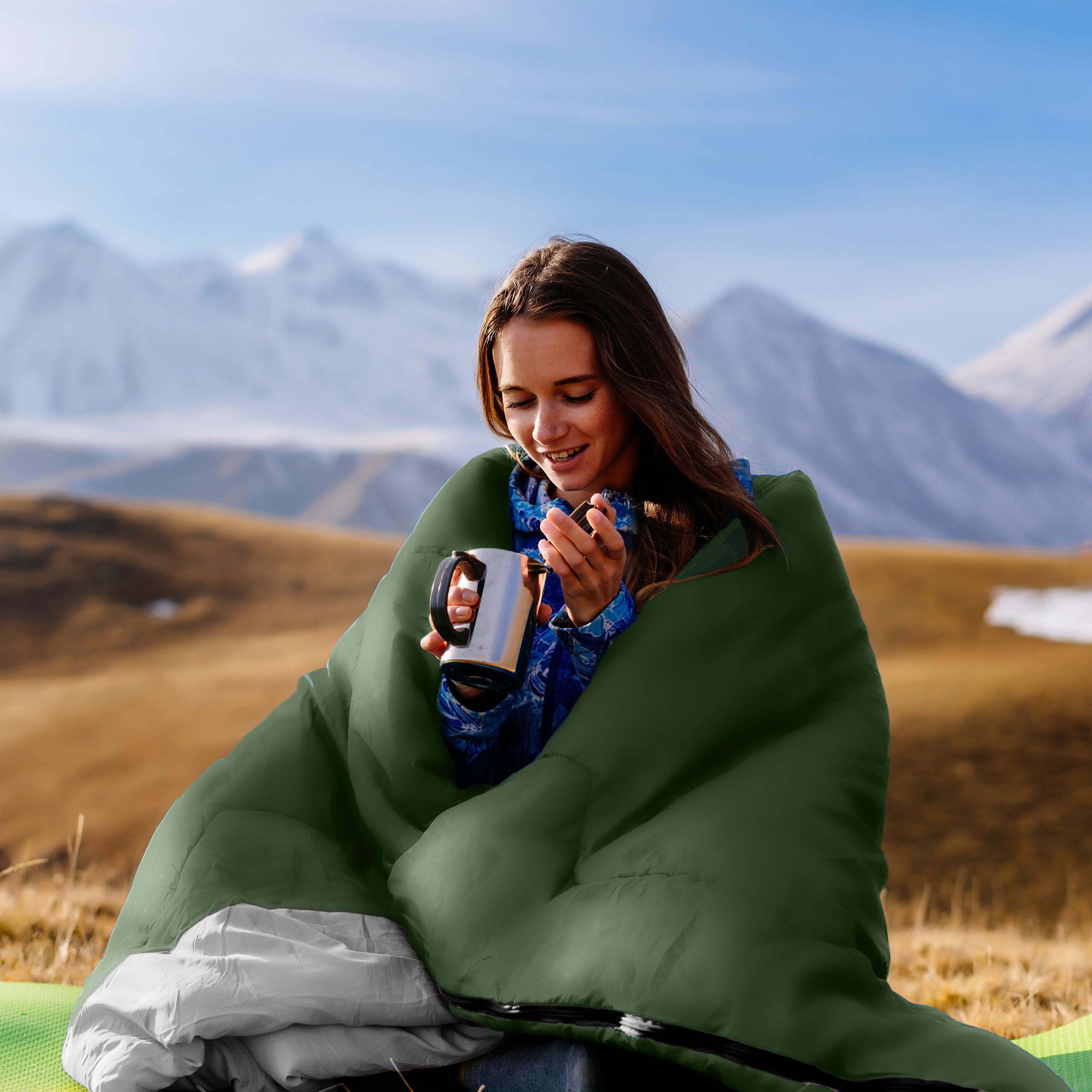 Retoo Saco de Dormir al Aire Libre Camping para Adultos niños Sacos de Dormir Verano Invierno 3 4 Estaciones Saco de Dormir Ultraligero Dormir Viaje Impermeable 210 cm