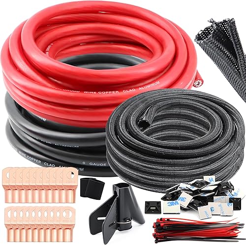 Miniatura 9 de Alambre de calibre 10 de aluminio recubierto de cobre CCA amplificador de automóvil y cable de alimentación y tierra, cable automotriz primario,