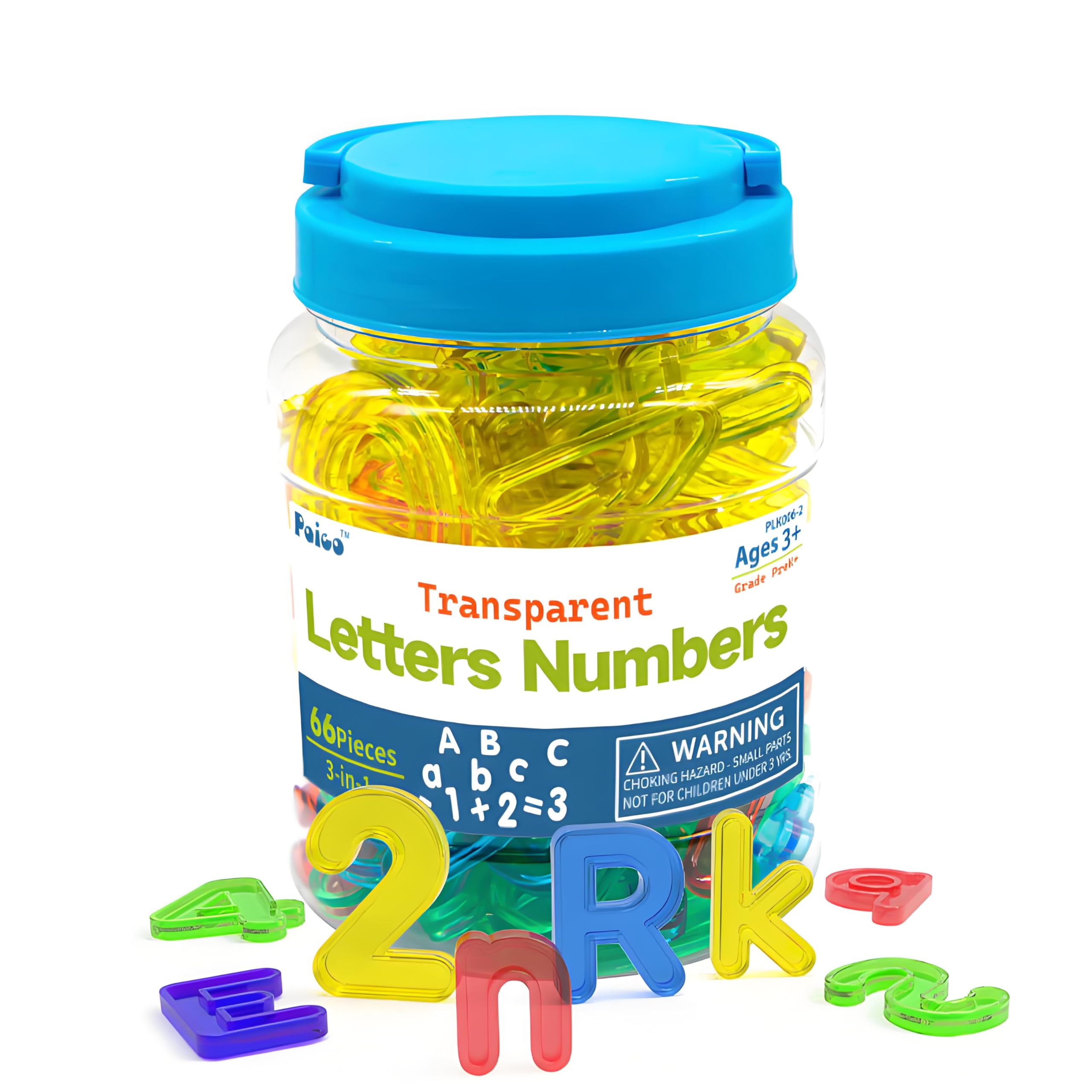 EXBEPE Light Table Toys 66 Pcs Translucent Capital and Lowercase Letters and Numbers,Light Table Manipulatives and Accessories for Kids