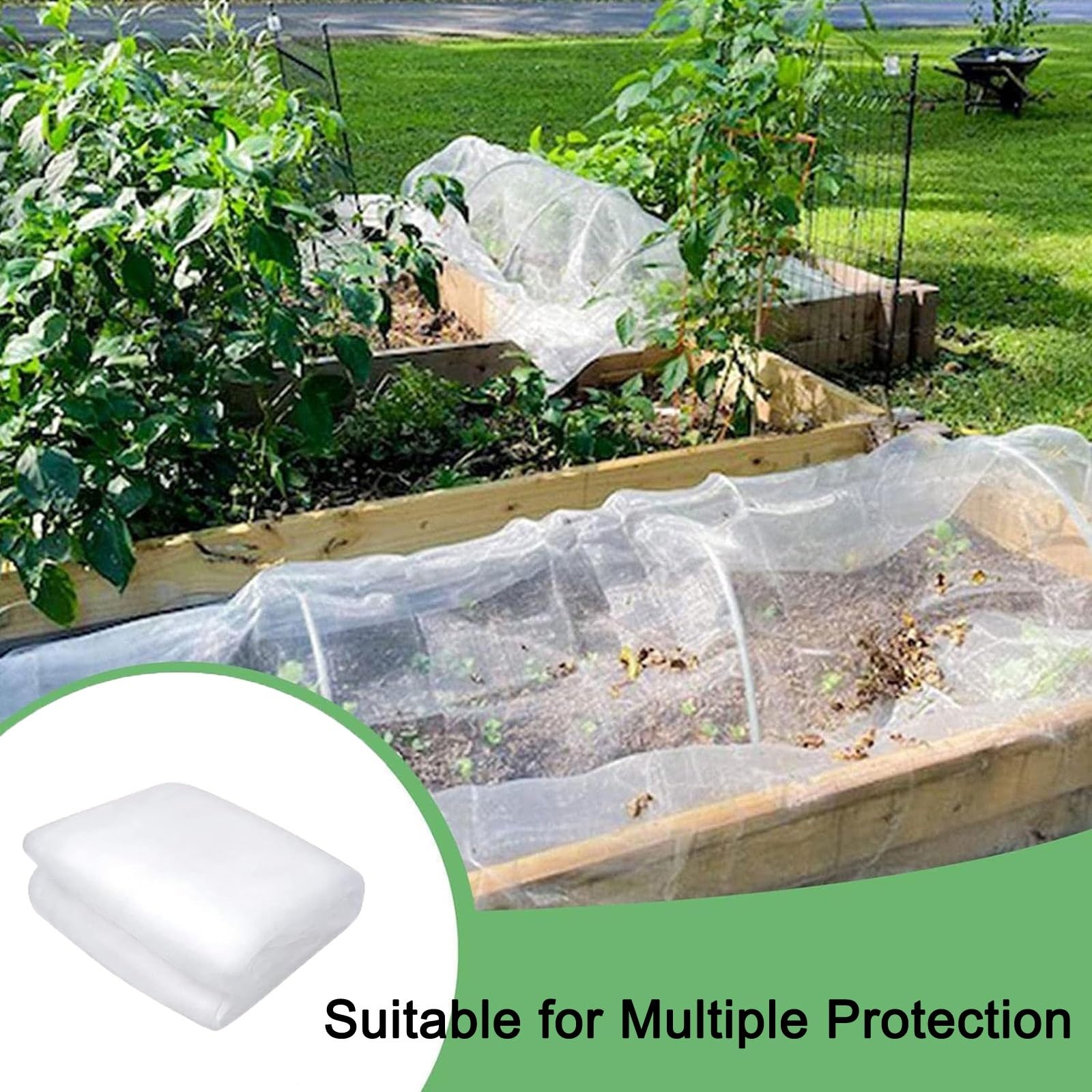 Filet tunnel de jardin de qualité supérieure 4 x 30 m – Maille lourde anti-ct pour serre vétérinaire, protection contre les moustiques et les plantes, idéal pour les poules et les semis.
