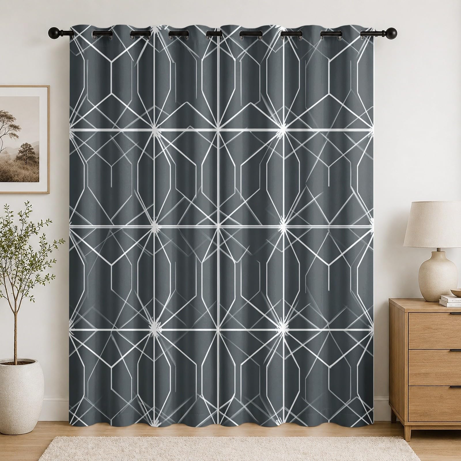 Rideaux polyester doux anti-fondu 140x245 cm pour une décoration raffinée de chambre