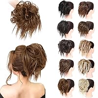 Vista 1 de MORICA - Pieza de cabello con moño alborotado y recogido, extensión de cabello con banda elástica de goma, extensiones de cabello sintético