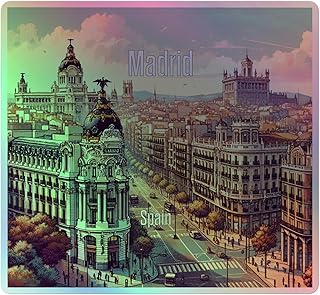 Madrid Spain 4x3-Inches Travel Souvenir Kiss-Cut 3D Vinyl Holographic Decal Sticker