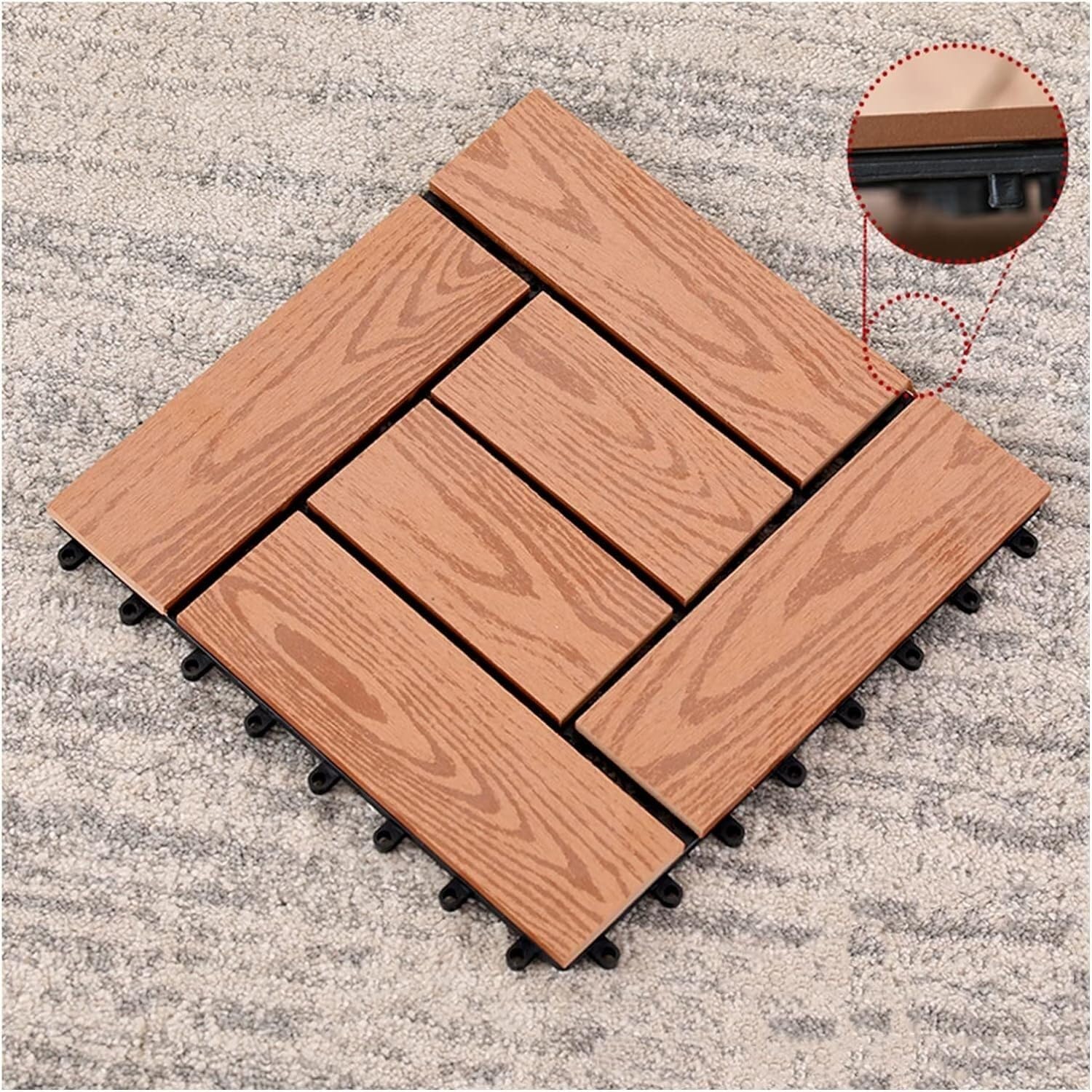 Baldosas de Cubierta entrelazadas compuestas de plástico y Madera