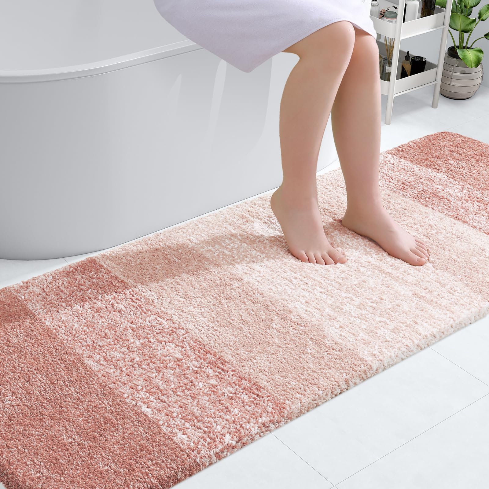 OLANLY Bathroom Runner Rug 70x24, Extra Soft Absorbent Microfiber Bath Rugs