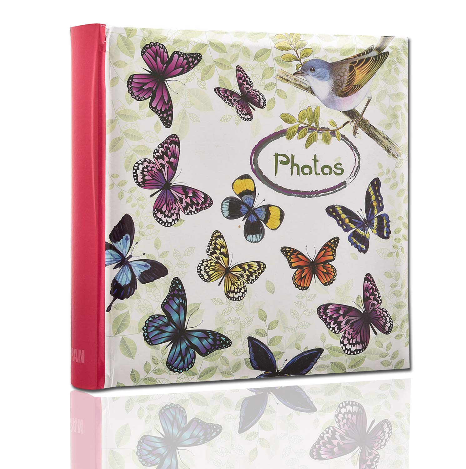 Arpan Cream Photo Album Large Slip In Album 200 Holds 6 x 4'' - Vintage Butterfly