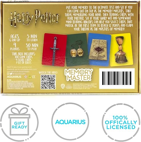 Miniatura 8 de Aquarius Juego de cartas maestras de memoria de Harry Potter, divertido juego de fiesta familiar para niños, adolescentes y adultos, regalo