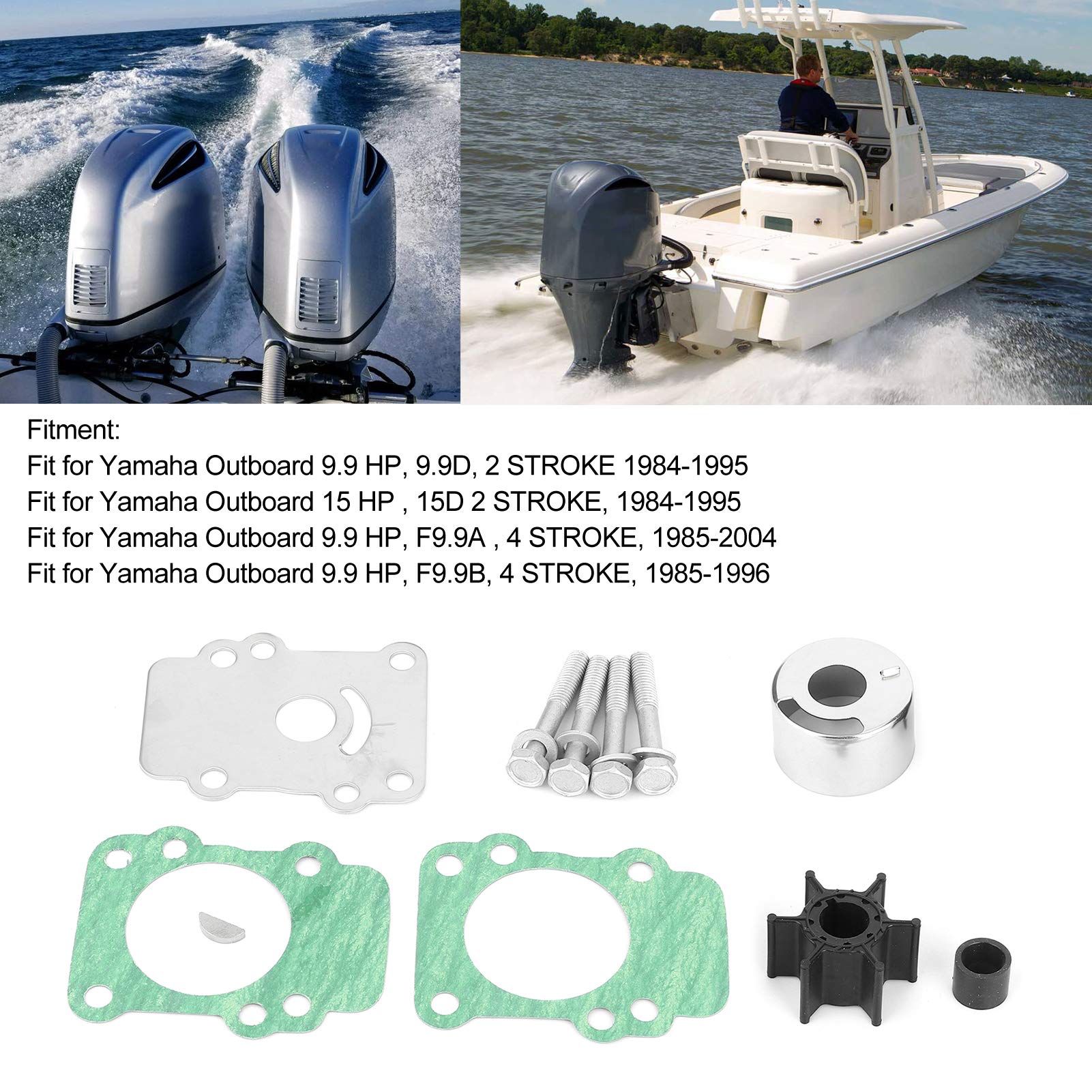 Wasserpumpen Impeller Kit, 682‑W0078‑A1 für Yamaha Außenborder 9.9 PS, 9.9D, 2 STROKE 1984-1995 für Yamaha Outboard 15PS, 15D 2 STROKE, 1984-1995