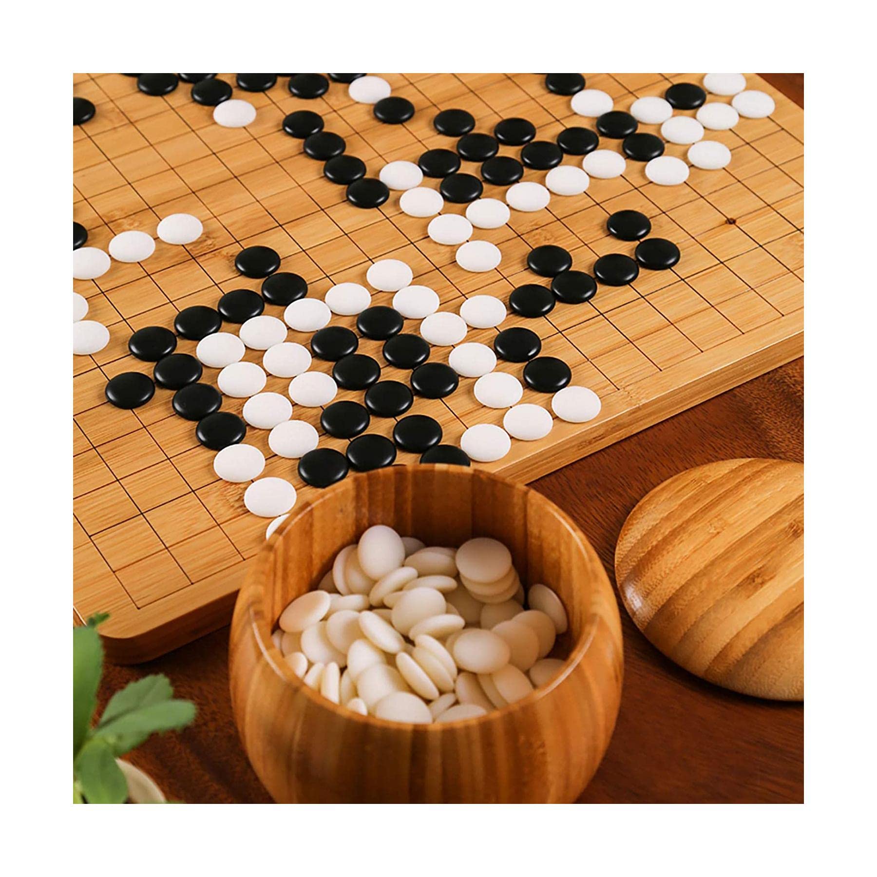 木製囲碁ボードと石セット