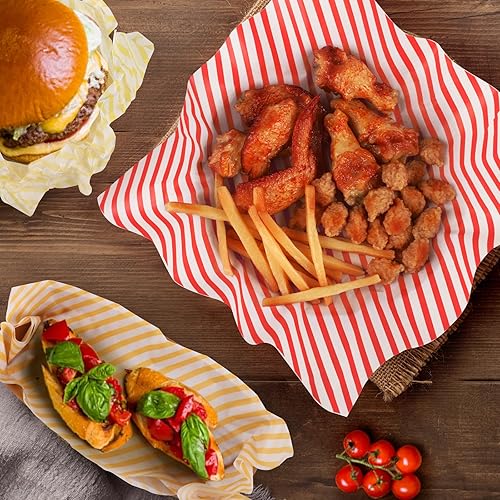 Miniatura 5 de GeeRic Hojas de papel encerado de 12 x 12 pulgadas, 240 forros para cestas de alimentos para sándwiches, hamburguesas, envoltorios de alimentos