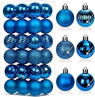 Vista 14 de Adornos de Navidad marrones de 1.57 pulgadas para árbol de Navidad, 36 piezas de mini esferas inastillables, decoración de árbol de Navidad, bolas