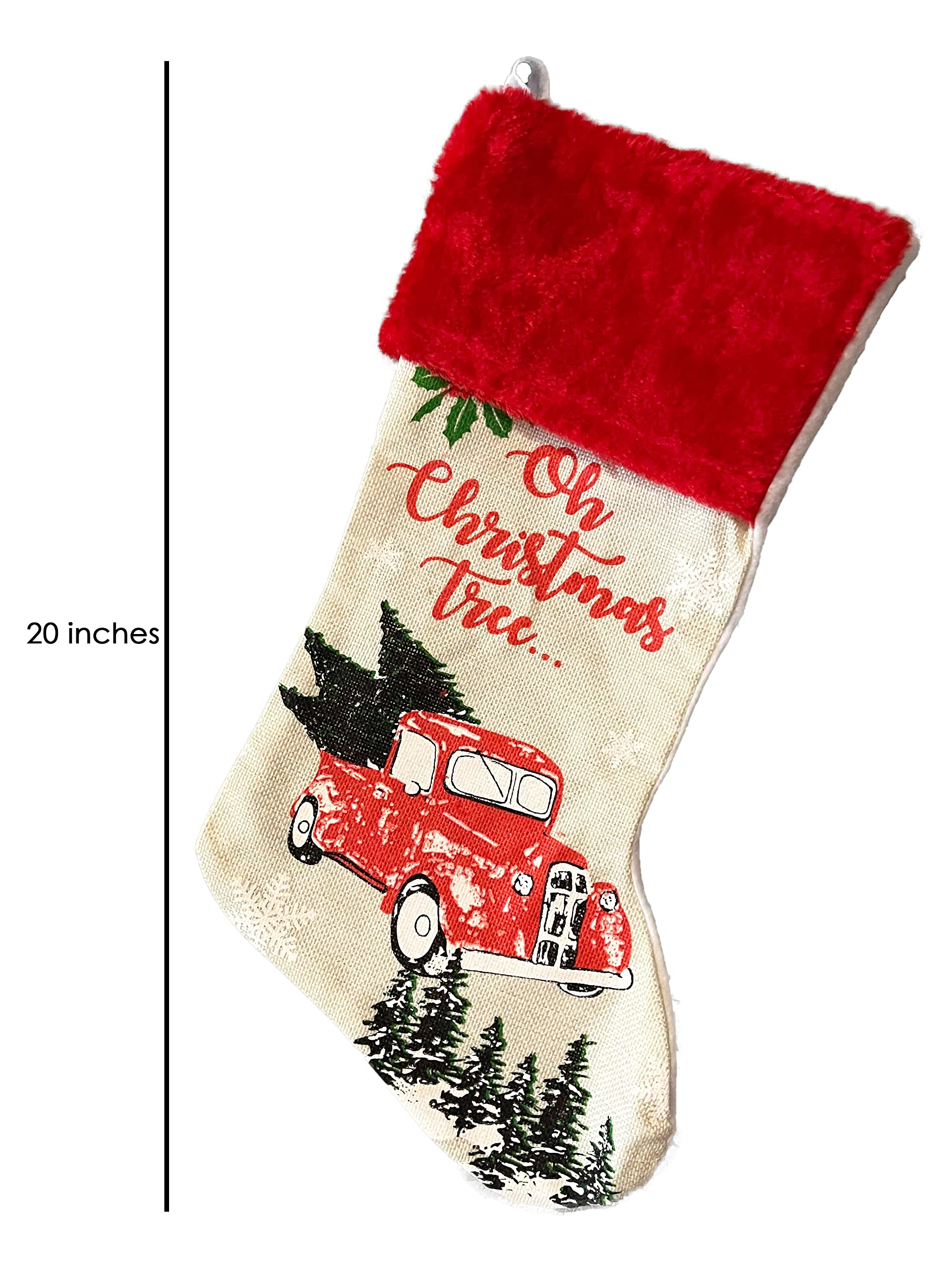 Vintage red truck christmas stocking Clearance