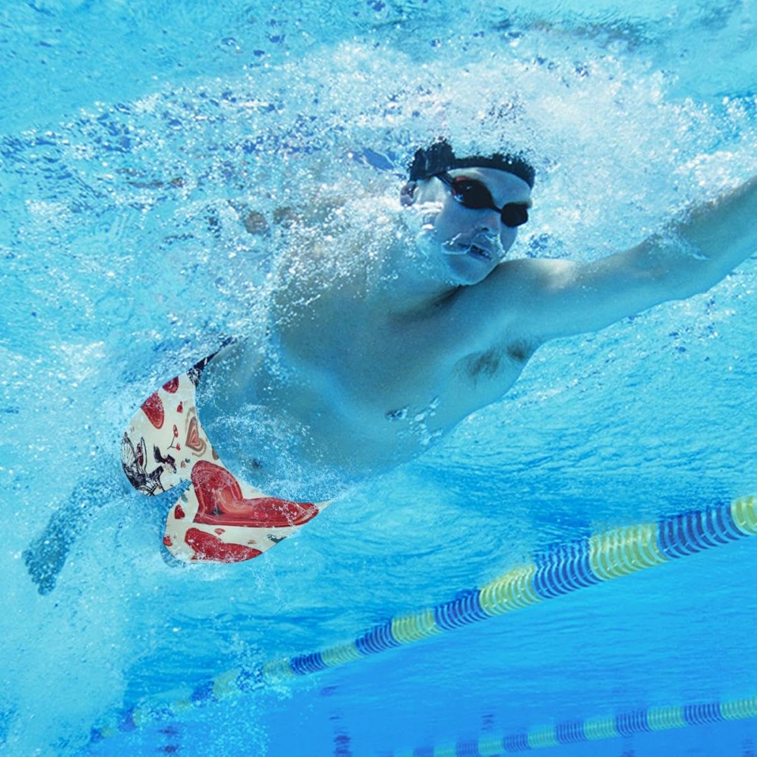 Valentine's Day Jammers for Men, Size S to 3XL Swim Jammer Swimsuit for Practice and Competition Swimming